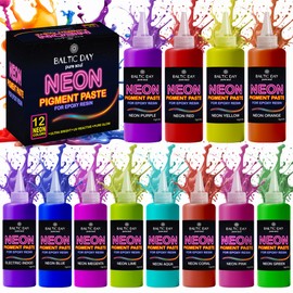 BALTIC DAY Neon Pigment Paste for Epoxy Resin – 12 Ultra-Bright Colors (15g) | Mica Powder Paste Dye – High-Gloss, Easy Mix for UV Resin, Resin Art & Deep Pour Projects