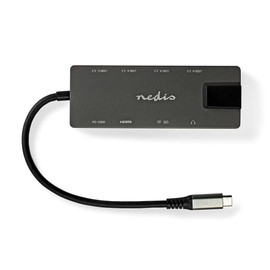 NEDIS CCBW64775AT02 USB Adapter | USB 3.2 Gen 1 | USB-C™ Female | HDMI™ Output / RJ45 Female / SD / 2x USB-C™ / 3.5 mm Female / 3x USB-A Female | 5 Gbps | 0.20 m
