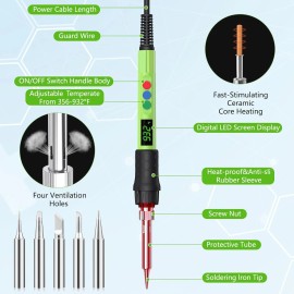 Q-Ming Soldering Iron Kit 120w Led Digital Advanced Solder Iron Soldering Gun Kit 110v