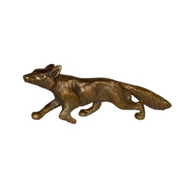 Schooner Bay Co. Antiqued Brass Running Fox Paper Weight Tabletop Lodge Cabin Decor, (7985)