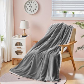 STHYTON Electric Blanket Twin Size, Soft & Cozy Heated Throw Blanket with 9 Heat Settings & 2-10 Hours Auto Off, Fast Heating & Overheat Protection, Machine Washable - 62"x84" Light Gray