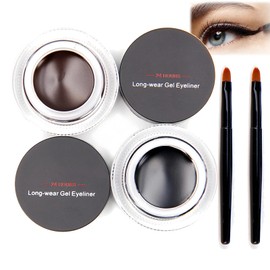 Lasting Gel Waterproof Eyeliner - Brown and Black Liquid Eyeliner (2PCS)