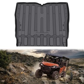 CUSAUTV Rubber Bed Mat Liners for Pioneer 1000-5 16-25, Rear Cargo Bed Mat Compatible with Honda Pioneer 5 Seater 2016-2025 Accessories Replace# 0SP42-HL4-501 TPE Slush Liner All Weather Protection