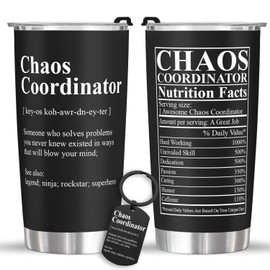 Chaos Coordinator Tumbler 20 oz, Chaos Coordinator Cup, Chaos Coordinator Water Bottle, Thank You Gifts, Chaos Coordinator Gifts For Boss Manager Teacher Coworkers Friends Christmas Birthday