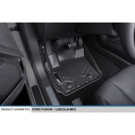 SMARTLINER Custom Fit Floor Mats 2 Row Liner Set Black for 2013-2016 Ford Fusion/Lincoln MKZ