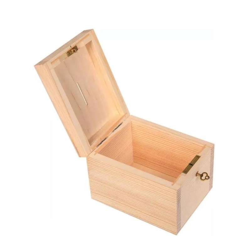 Wooden World - Wooden money box piggy bank with a