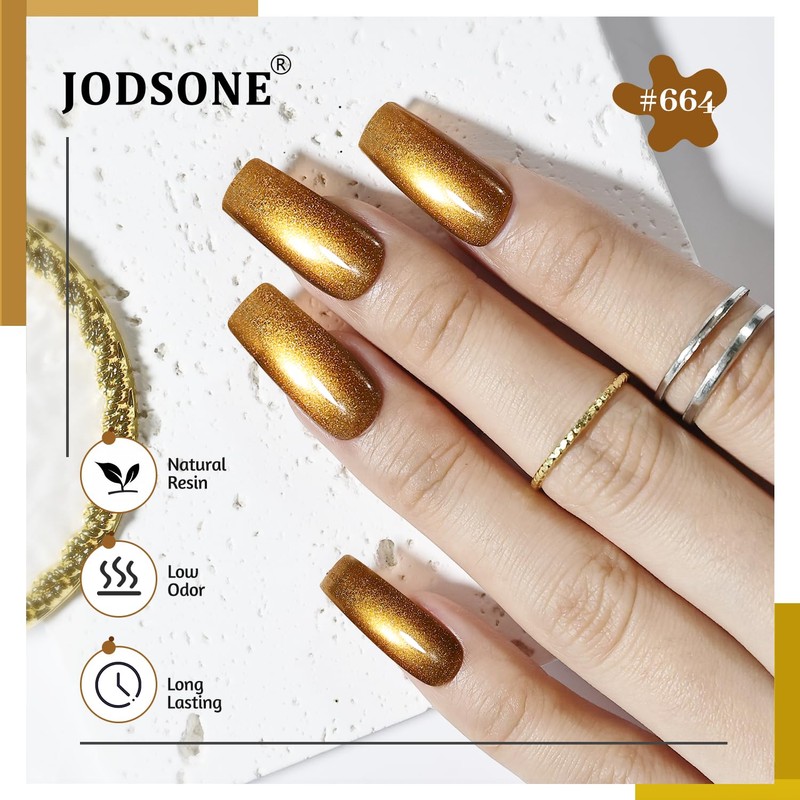 JODSONE 12 Colors Cat Eye Gel Nail Polish Set Blue