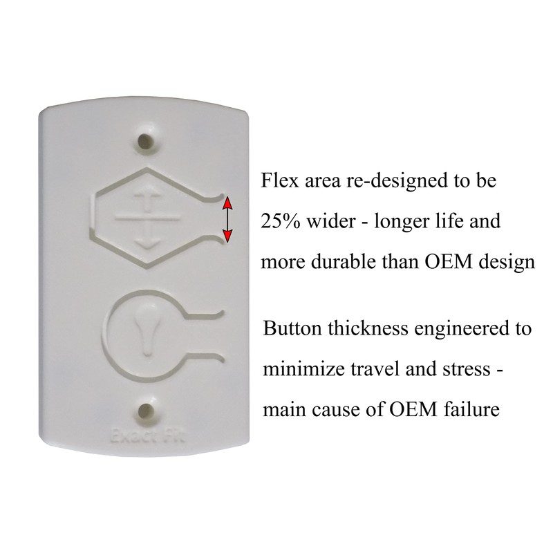 White Two Button Cover Plate - Fits Wayne Dalton Garage