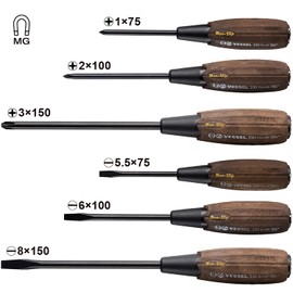 Vessel Woody Penetrating Screwdriver Non-Slip Grip Set of 6 (Boxed) 336PS