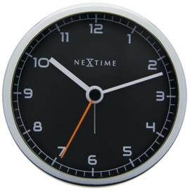 NexTime alarm clock, COMPANY ALARM very silent, black/metallic, ø 9 cm