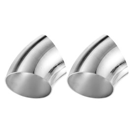 M METERXITY 2-Pack OD 2.2 Inch 45 Degree Mandrel Bend Elbow, Thicken 1.5 mm 304 Stainless Steel Exhaust Elbow Pipe for Car Modified Exhaust System, Stair Handrail Bend, Height 68 mm