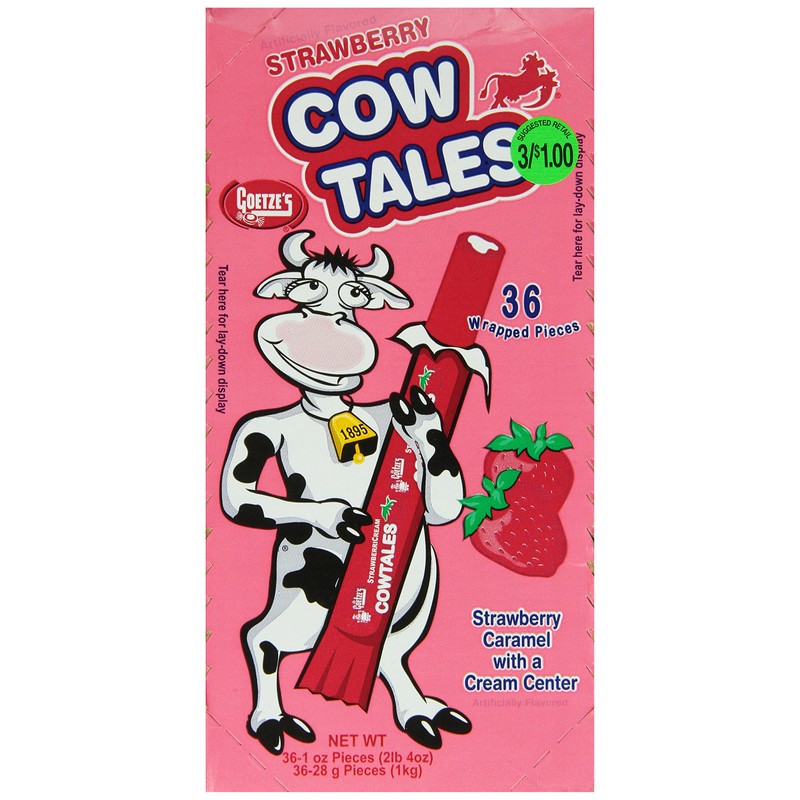 Goetze's Cow Tales, Strawberry, 1 Ounce (Pack of 36)
