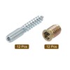 uxcell M8x50mm Hanger Bolts, 12pcs 31mm Wood Dowel Screw Self-Tapping