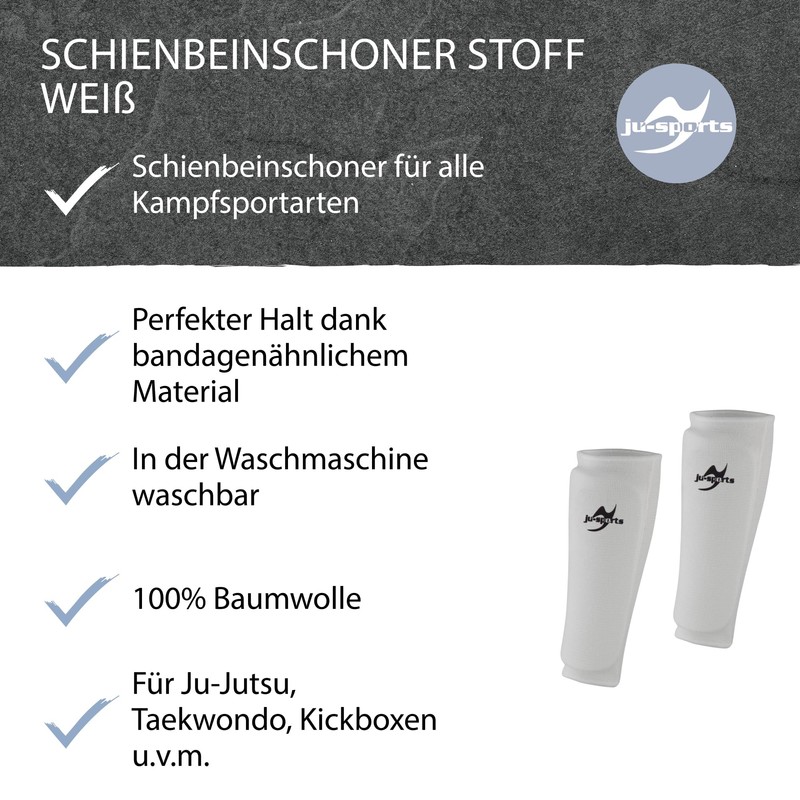 Ju-Sports Shin Guard White, red, Large