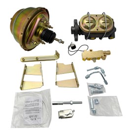 IBESTWOLF Brake Booster Conversion Kit Compatible with Chevy 1959-1964 Fullsize, Zinc 8" Dual Power Brake Booster 1-1/8" Bore Master Cylinder, Disc/Disc