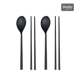 Denby Cutlery Korean Tableware 2-Person 6-Piece Set (Linear Matte 2-Piece / Spice Glossy 2-Piece).. / 덴비 커트러리 한식기 2인 세트6P (리니어 무광 2종  스파이스 유광 2종)..