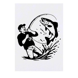 'Fisherman Big Catch' Temporary Tattoo - Water Resistant, Skin-Safe, Non-Toxic Transfer (TO00086225)