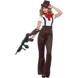 Smiffys womens Glam Gangster Costume, Black & Red, M - US Size 10-12