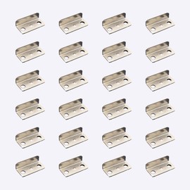 AOCEAN 24 PCS Angled Drawer Lock Strike Plate L-Shaped Cabinet Cupboard Drawer Lock Strike Plate for Home and Office Silver