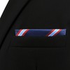 S&W SHLAX&WING Men's Pocket Square Striped Blue Navy with Red