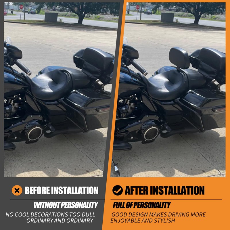 HCmotorku Adjustable Driver Backrest with Mounting Kit Compatible with Harley