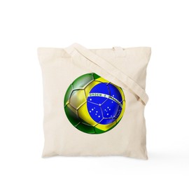 CafePress Brazil Brasil Futebol Tote Bag Reusable Natural Beige Canvas Shopping Bag