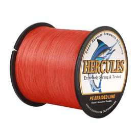 HERCULES Super Strong 1000M 1094 Yards Braided Fishing Line 30 LB Test for Saltwater Freshwater PE Braid Fish Lines 4 Strands - Red, 30LB (13.6KG), 0.28MM