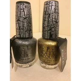 OPI NEW OPI GOLD & SILVER SHATTER NAIL LACQUER POLISH SET FULL SIZE