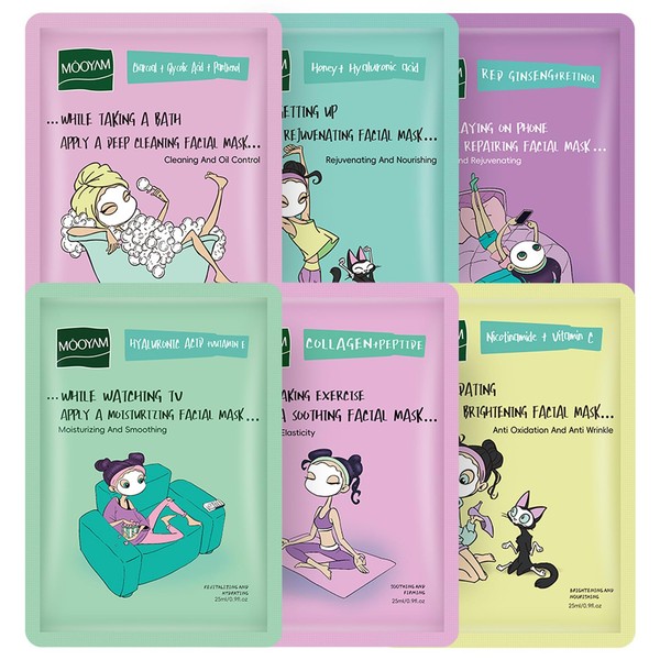 6Pcs Sheet Masks - Face Masks Skincare - Face Mask
