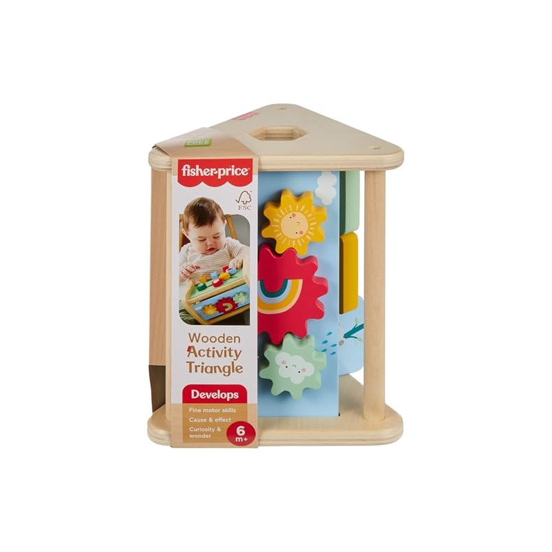 Fisher-Price, Triángulo de Actividades de Madera, Juguete para Bebé, 6