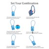 SISAV 3 Digit Cable Combination Lock 12 inches Cable for