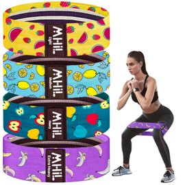 Fabric Resistance Bands for Working Out – 4 Durable Exercise Bands for Women & Men, Non-Slip & Non-Pinching Workout Bands – Multiple Resistance Levels Booty Bands for Legs Butt Glutes Hips Abs & More