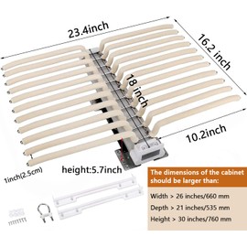 tonchean Pull Out Pants Rack Pants Hanger Bar 22 Arms Steel Pull Out Trousers Rack for Closet Clothes Organizers for Space Saving and Storage 18(L) x 23.4(W) x 5.7(H) inch