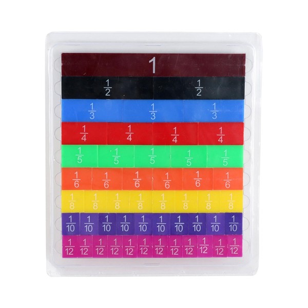 predolo 51x Rainbow Fraction Tiles Fraction Bars Math Manipulatives Unit