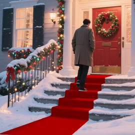 Red Carpet Runner Rug for Party 150gsm 1.3x15FT Thickness Red Rug Runner with 1 Pack Carpet Tape for Wedding Outdoor Accessories, Wedding Party Hallway Rug