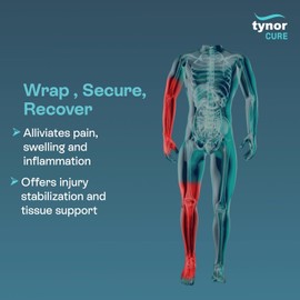 T.y.n.o.r. Tynocrepe Cotton Elastic Crepe Bandage, 10cm x 4m, Compression Support for Hand Knee Leg Wrist, Beige