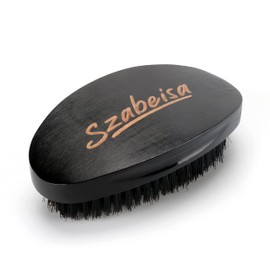 Szabeisa Wave brush—Curved 360 Wave Brush-Soft/Medium/Hard Men’s wave brush (Medium black)