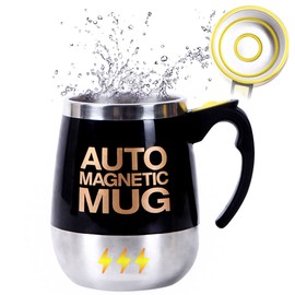 400ml Automatic Mixing Coffee Cup Stainless Steel Magnetic Stirring Cup