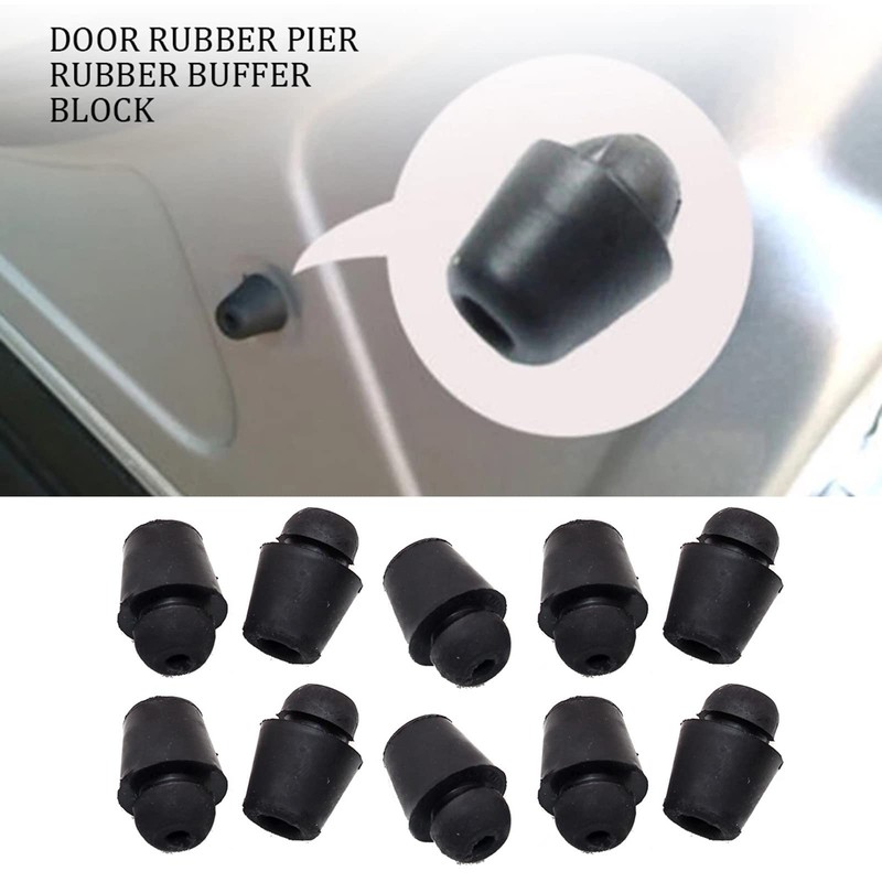 10pcs Black Rubber Car Bumper Door Overslam Universal Shock Absorbing