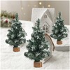 Jylucky 6PCS Tabletop Mini Christmas Tree, Snow Artificial Christmas Trees