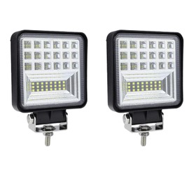 LED Work Lights for Tractor Truck 4 Inch 2PCS 126W 10000lm Offroad ATV UTV RV RZR Boat Pickup Golf Cart Snow Blower Trailer Crane Wheeler, Square Waterproof Bright Pod Lights, 12V 24V Fog Light