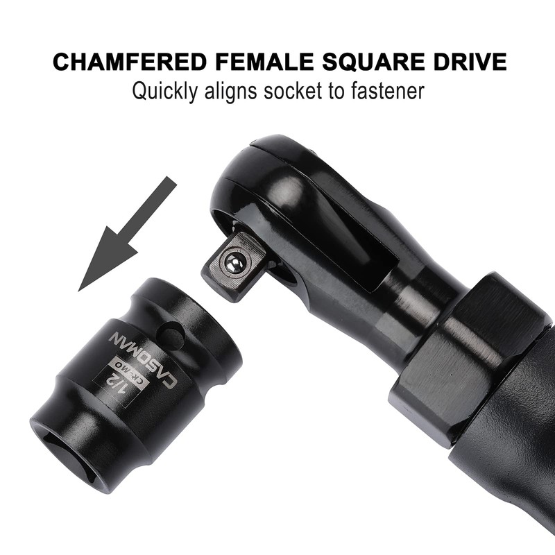 CASOMAN 8PCS 1/2-Inch Drive Pipe Plug Socket Set, Cr-Mo, SAE,