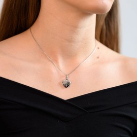 MATERIA by Matthias Wagner Heart Locket Silver 925 for Opening Pictures with Chain, Sterling Silver