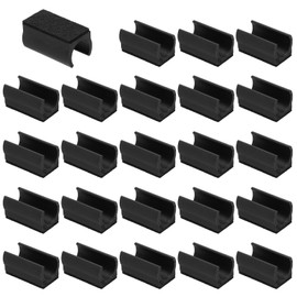 PATIKIL 24pcs Rectangle Chair Leg Cover with Felt Pad, 19mm Slide Smoothly No Scratches No Noise Furniture Feet Hardwood Protectors Tips Floor Glides Tubing Caps for Office,Black Black