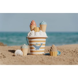 Little Dutch Ocean Dreams 2012315 Sand Toy Bucket Set Ice Cream 14-Piece Blue