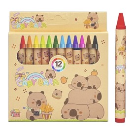 Caelura Capybara Colouring Pencils for Children from 1 Year Old, Waterproof Wax Crayons for School, Crayons Toddlers for Graffiti, DIY Crafts, Painting, Capybara Party