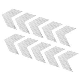 PATIKIL Reflective Stickers, 10 Pack 2.36 x 2.36 Inch Waterproof Adhesive High Visibility Night Caution Warning Arrow Shape Safety Tape Reflector for Trucks Trailers Cars, White