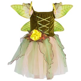Petitebella Fairy Costume Dress 1-10y (Olive Green, 8-10 Years)