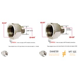 YOUHO Delta Faucet 1/2 Female Pipe Thread by 9/16 Male Compression Brass Adapter, G1/2 to UNF9/16 pipe adapter 2 Piece Suitable for newer Kohler faucet