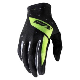 100% Unisex Celium Gloves, Black/Fluo Yellow, Small